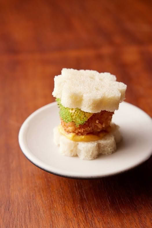 Cuisine Good Food Guide 2025 The French Cafe Scallop sando, katsu, wasabi caviar, chorizo_credit Josh Griggs